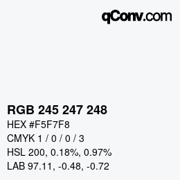 Color code: RGB 245 247 248 | qconv.com