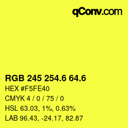 カラーコード: RGB 245 254.6 64.6 | qconv.com