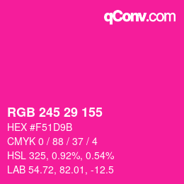 Color code: RGB 245 29 155 | qconv.com
