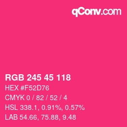 Color code: RGB 245 45 118 | qconv.com