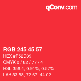 Color code: RGB 245 45 57 | qconv.com