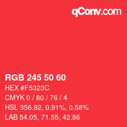 Color code: RGB 245 50 60 | qconv.com