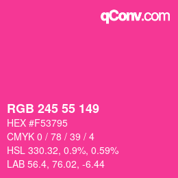 Color code: RGB 245 55 149 | qconv.com