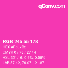 Farbcode: RGB 245 55 178 | qconv.com