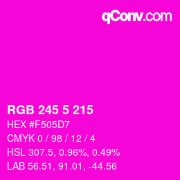 Color code: RGB 245 5 215 | qconv.com