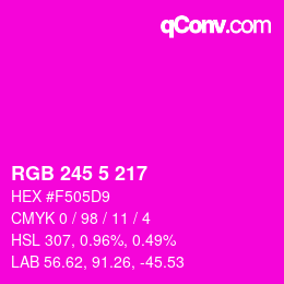 Color code: RGB 245 5 217 | qconv.com
