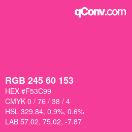 Color code: RGB 245 60 153 | qconv.com
