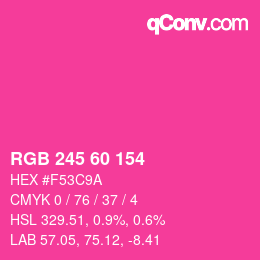 Color code: RGB 245 60 154 | qconv.com