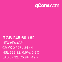 Color code: RGB 245 60 162 | qconv.com