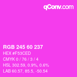 カラーコード: RGB 245 60 237 | qconv.com