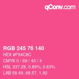 Color code: RGB 245 76 140 | qconv.com