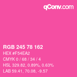Color code: RGB 245 78 162 | qconv.com