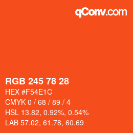カラーコード: RGB 245 78 28 | qconv.com