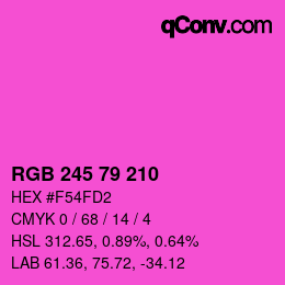Color code: RGB 245 79 210 | qconv.com