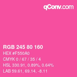 Color code: RGB 245 80 160 | qconv.com
