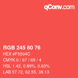 Código de color: RGB 245 80 76 | qconv.com