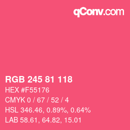 Color code: RGB 245 81 118 | qconv.com