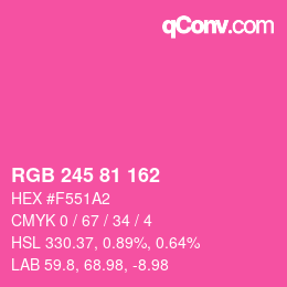 Color code: RGB 245 81 162 | qconv.com
