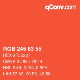 Farbcode: RGB 245 83 55 | qconv.com
