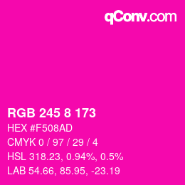 Color code: RGB 245 8 173 | qconv.com