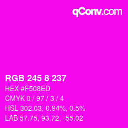カラーコード: RGB 245 8 237 | qconv.com