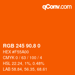 カラーコード: RGB 245 90.8 0 | qconv.com