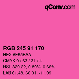 Color code: RGB 245 91 170 | qconv.com
