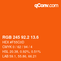カラーコード: RGB 245 92.2 13.6 | qconv.com