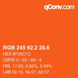 カラーコード: RGB 245 92.2 28.6 | qconv.com