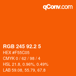 カラーコード: RGB 245 92.2 5 | qconv.com
