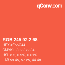 カラーコード: RGB 245 92.2 68 | qconv.com