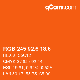 カラーコード: RGB 245 92.6 18.6 | qconv.com