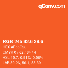カラーコード: RGB 245 92.6 38.6 | qconv.com