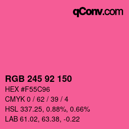 颜色代码: RGB 245 92 150 | qconv.com