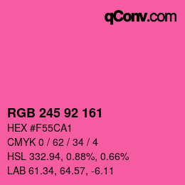 カラーコード: RGB 245 92 161 | qconv.com