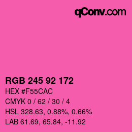 颜色代码: RGB 245 92 172 | qconv.com