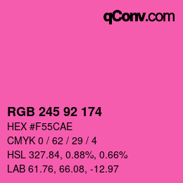 颜色代码: RGB 245 92 174 | qconv.com