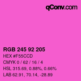 カラーコード: RGB 245 92 205 | qconv.com