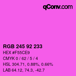 颜色代码: RGB 245 92 233 | qconv.com