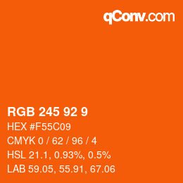 カラーコード: RGB 245 92 9 | qconv.com