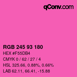 カラーコード: RGB 245 93 180 | qconv.com