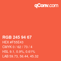 カラーコード: RGB 245 94 67 | qconv.com