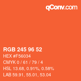 颜色代码: RGB 245 96 52 | qconv.com