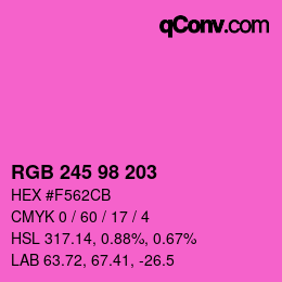 カラーコード: RGB 245 98 203 | qconv.com
