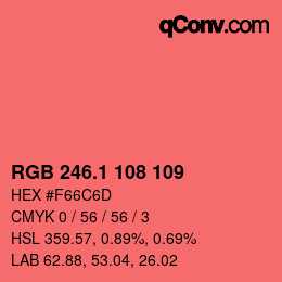 カラーコード: RGB 246.1 108 109 | qconv.com