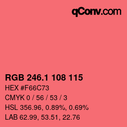 カラーコード: RGB 246.1 108 115 | qconv.com