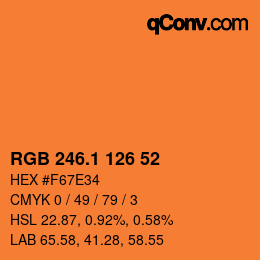 カラーコード: RGB 246.1 126 52 | qconv.com