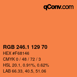 カラーコード: RGB 246.1 129 70 | qconv.com