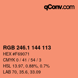 カラーコード: RGB 246.1 144 113 | qconv.com