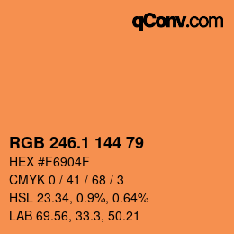 カラーコード: RGB 246.1 144 79 | qconv.com